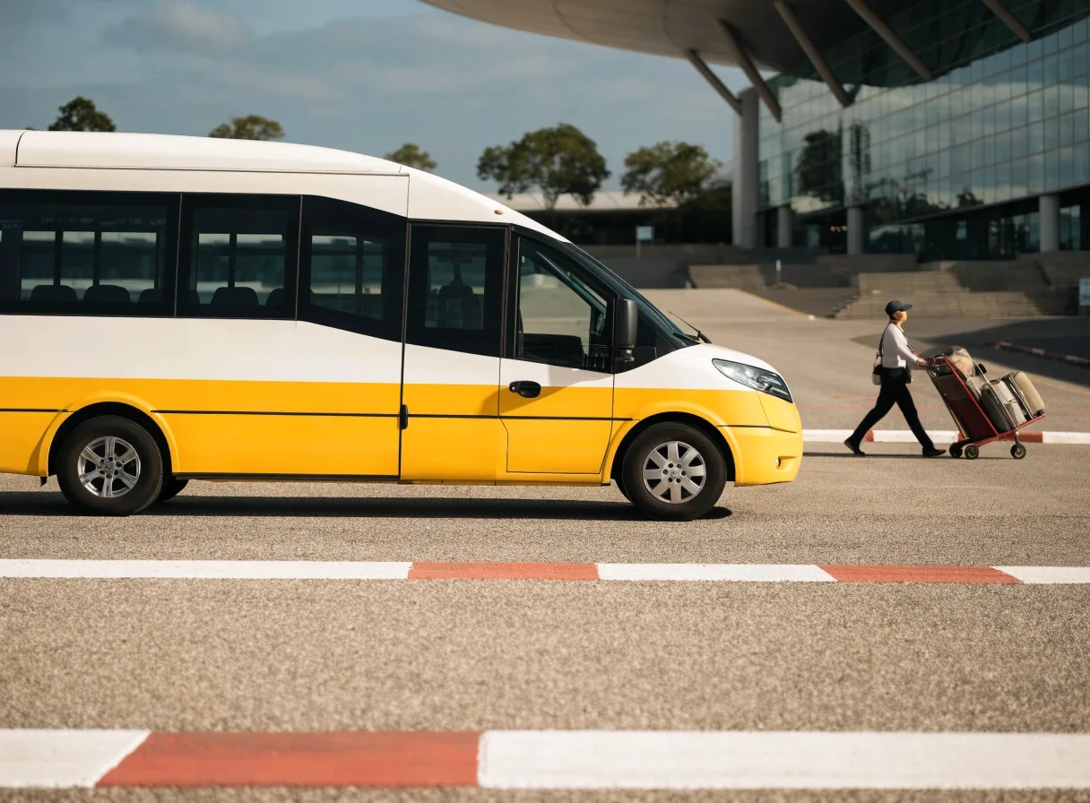 Close detail of a painted kerb edge and wheel stop on a terminal car park deck